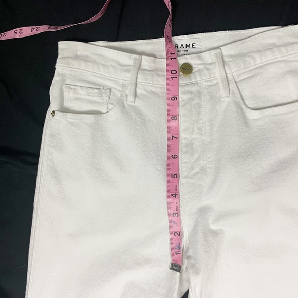 FRAME DENIM  “ Le Sylvie Crop”  with Split Hem Detail at Ankle  WHITE Size 26 - Picture 7 of 14